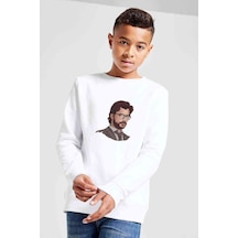 La Case De Papel Profesör Baskılı Unisex Çocuk Beyaz Sweatshirt Beyaz