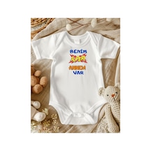 Lupi Anne Yazılı Bebek Zıbın Pamuklu Kumaş Unisex 5 ekru