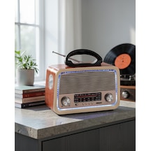 Nostalji Bluetooth Radyo Ahşap Eskitme Tasarım Uczzzv01nostalji-6