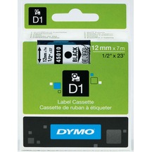 Dymo D1 Şerit Standart 12 Mmx7 Mt Şeffaf Üzerine Siyah 45010 S0720500 Diğer