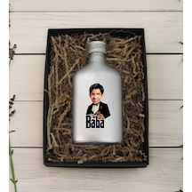Bk Gift Kişiye Özel The Baba Karikatürlü Gümüş Tasarım Cam Şişe Kolonya 200 ML 1