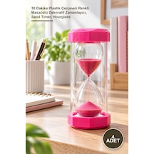 4 Adet Kum Saati 30 Dakika Plastik Çerçeveli Renkli Masaüstü Dekoratif Zamanlayıcı, Sand Timer, Hourglass Diğer