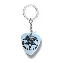 Venom Black Metal Grubu Pena Şeklinde Çift Taraflı Rock İşaretli Metal Anahtarlık