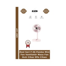 Özel Seri F-06 Pembe Mini Fan Vantilatör Masa Fan Hızlı Cihaz Ofis Cihazı