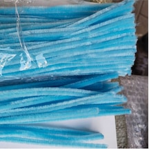 Şönil Renkli 30 Cm 100 Adet Mavi Renkli Tüylü Tel 100 Lü 1 Paket-no19