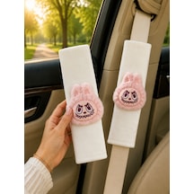 Bunny Açık Pembe Emniyet Kemeri Aksesuarı - Emniyet Kemeri Kılıfı-araç Emniyet Kemeri Omuz Koruyucu 1 Adet