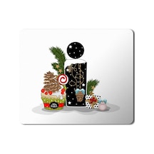 Yeni Yıl Merry Christmas Yılbaşı'na Özel İ Harfi Mousepad Mouse Pad