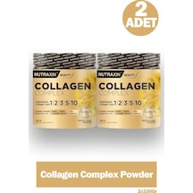Nutraxin Collagen Complex 1 2 3 5 10 Collagen Tip Aromasız Toz 330 Gr 2 Adet