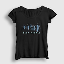 Presmono Kadın Band Deep Purple T-shirt Siyah