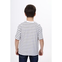 Toontoy Kids Toontoy Unisex Çocuk Çizgili Tişört Haki
