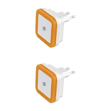 Ct-9500 Led Gece Lambası Fotoselli Led Otomatik Yanan 2 Adet(524563331) Turuncu