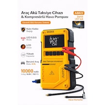 Taşınabilir Araç Akü Takviye Ve Hava Kompresörü 10000mah 150 Psı Jump Starter Powerbank Led