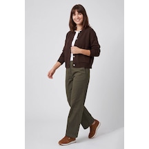Fashion Friends Düğmeli Kahverengi Kadın Hırka 26k0111k1