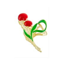 Kiraz Metal Mandal Toka 11 Cm Kırmızı