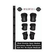 Özel Üretim Spor Beden Koruması Moda Koruyucu Set Prt 78 Siyah Medıum