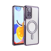 Xiaomi Redmi Note 12 Pro 4g Uyumlu Joke Simli Magneticsafe Kılıf - Derin Mor