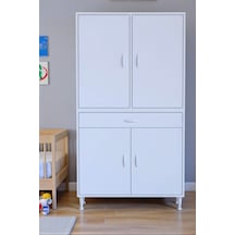 Eliusta Nexa Modüler Dolap 85 Cm Banyo/mutfak Dolabı Extra Kullanım Alanlı 85x173x32,5 Cm Beyaz Dolap Beyaz