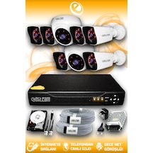 Elitcam 8 Kameralı Kare 2 İç Kamera Set 100 GB HDD Full HD Gece Görüşlü Güvenlik Kamerası Sistemi