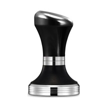 58mm Düz Kahve Sabotaj Paslanmaz Çelik Taban Silikon Kolu Sabotaj Kahve Tozu Çekiç Özelleştirilmiş Coffeeware Siyah