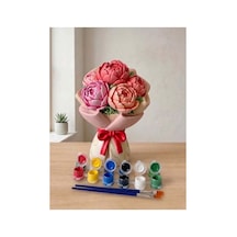 Şakayık Buketi Sevgili Boyama Seti Çiçek Buketi Taş Boyama Obje 21cm - 923574583