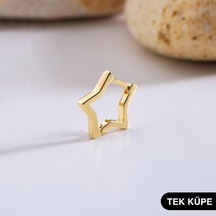 Goldkupe 14 Ayar Yıldız Tek Halka Altın Küpe 0,67 Gr-6331