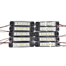 10 Adet Beyaz Parmak Lamba 6 Led 12v 24v