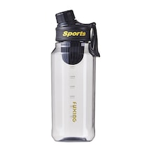 Velvettides Minimalist Spor Su Bardağı Erkek Ve Kadın Öğrenciler Açık Taşınabilir Su Isıtıcısı Fitness Yüksek Değerli Çay Bardağı Çay Sepeti Plastik Bardak 1000ml Siyah