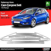 S-Dizayn Ford Focus 3 Hb Krom Cam Çerçevesi 16 Prç 2011-