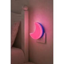 Yarım Ay Gece Lambası On/off Tuşlu Koridor Hol Işığı Uyuma Işığı Pembe K6975 Diğer