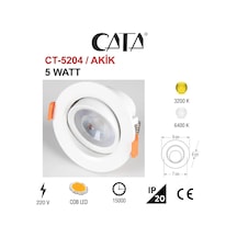 Akik 7w Beyaz Kasa Sıva Altı Spot Ct-5204g- 1 Adet 3200k Günışığı Diğer