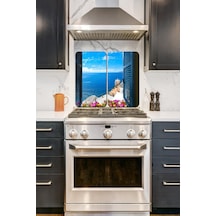 Amalfi 2' Li 30X52 CM Cam Cam Ocak Arkası Koruyucu