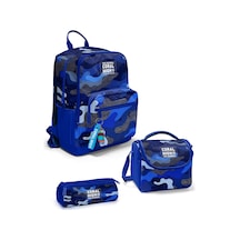 Coral High Lacivert Saks Kamuflaj Desenli 3 Lü Okul Çanta Seti Set0123689 Lacivert - Saks