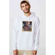 Leon Mathilda I Want Love Or Baskılı Beyaz Erkek Kapşonlu Sweat