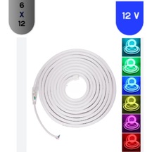 12 Volt 6x12 Mm Esnek Neon Led Rgb 5 Metre