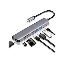 Ayrex In 1 Usb Type-c Hub Hdmı Girişli Çoklayıcı Alüminyum Gövde İle Taşınabilir Çevirici