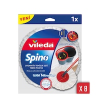 Vileda Spino Yuvarlak Mikrofiber Yedek Paspas 8'li Paket
