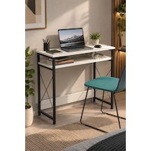 Sulorahome Beyaz Suntalam Çalışma Masası Ve Bilgisayar Masası 90 Cm