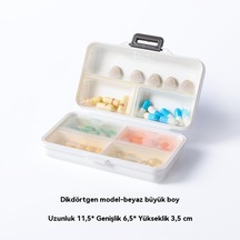Taşınabilir İlaç Dağıtım Kutusu-beyaz Dikdörtgen