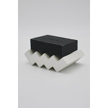 Dekoratif Beton Sabunluk Dayanıklı, El Yapımı, Modern Tasarım Banyo Dekorasyon Ürünü Gri Beyaz