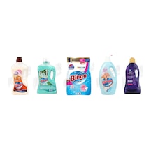 Bingo Ahşap Tem. 1 L + Yüzey Tem. Fresh 2.5 Lt +renkliler Toz 8 Kg + Soft Yumuşatıcı 3l + Giysi Şampuanı 3 L 5'li Set Diğer