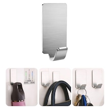 Yapışkanlı Metal Banyo Mutfak Eşya Askılığı Al4468-1 Adet Gümüş Yapışkanlı Metal Banyo Mutfak Eşya Askılığı Al4468-1 Adet Gümüş