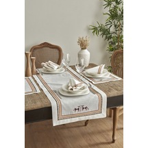 Karaca Home X Arslantepe Ekru Nakışlı Runner Set 200.20.01.0016