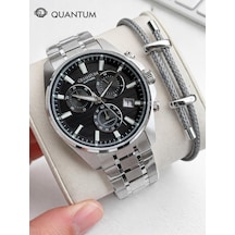 Quantum Sapphire Camlı İtalyan Bileklik Hediyeli 2 Yıl Garantili 10 Atm Erkek Kol Saati 1122.351 Gümüş