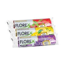 Florex Büzgülü Çöp Torbası 55x60 Cm 3' Lü Eko Paket Lavanta-çilek-limon Kokulu Çöp Poşeti