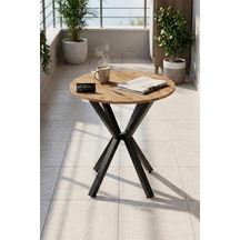 Bahçe Masası Ahşap Balkon Teras Cafe 70 Çap Yuvarlak Mutfak Yemek Masası 9820 Atlantik Çam Sadece Masa Çok Renkli