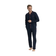 U.S. Polo Assn. U.s Polo Assn. 12039 Erkek Uzun Kollu Önden Düğmeli Gömlek Pijama Takım-lacivert Lacivert