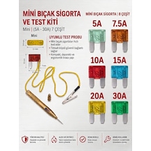 Oto Elektrik Kontrol Kalemi + 21'li Mini Bıcak Sigorta Seti Araç Devre Test Ve Sigorta Kit