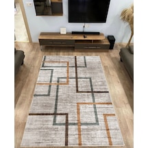 Krem Kaymaz Taban Makinede Yıkanabilir Halı (334442039)