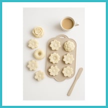 Bezos Silikon Kek Ve Çikolata Kalıbı 6 Lı Krem Renk Pasta Tatlı Muffin Kalıbı Dfnbez