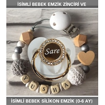 Sahi Aksesuar İsimli Bebek Emzik Zinciri ve Bebek Silikon Emzik BEZYI231 Mavi